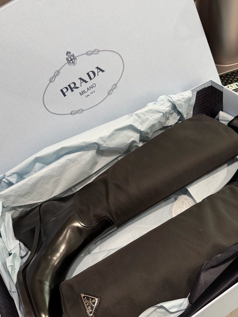 Prada Black nylon and Leather Boots - Picture 4 of 5